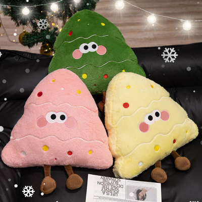网红奶油圣诞树抱枕毛绒沙发靠垫