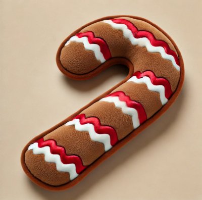  圣诞姜饼拐杖糖毛绒玩偶公仔抱枕